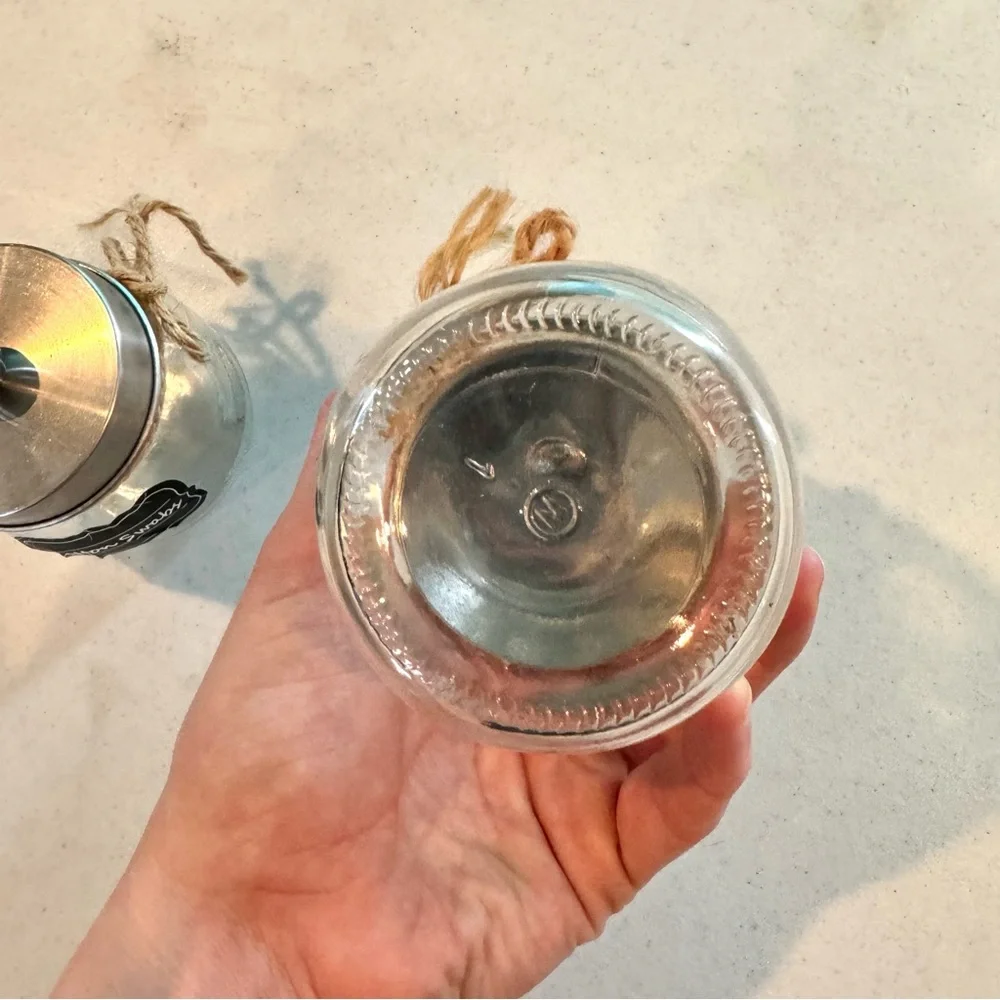 Set of Two Bathroom Rustic Farm Storage Jars with Removable Lids